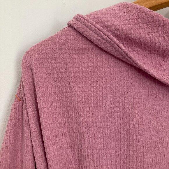 DKNY Women L Pink Cotton Blend Tie Waist Robe Spa Shower Soft Knit - Picture 9 of 11